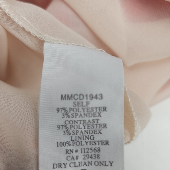 New MM COUTURE Orange Tan Waterfall One Shoulder Dress Sz L - Picture 8 of 11